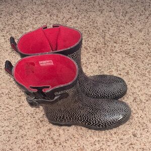 Capelli of New York Black and Red Winter Rain Boots